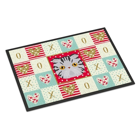 Carolines Treasures 24 x 36 in. Foldex Exotic Fold Cat Love Indoor or Outdoor Mat CK5118JMAT